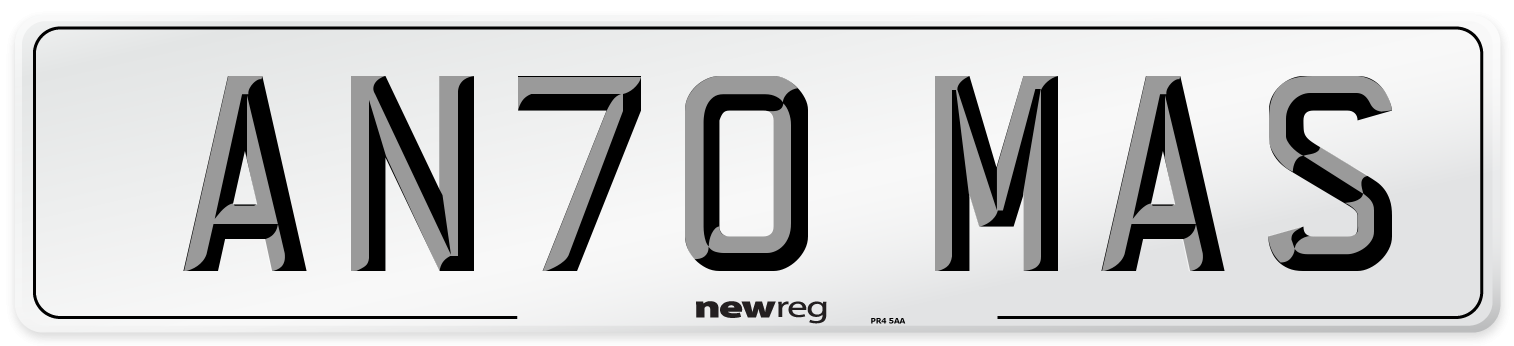 AN70 MAS Number Plate from New Reg